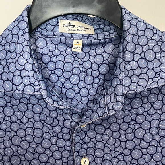 Peter Millar Blue Summer Comfort Speedometer Print Polo - Picture 3 of 15
